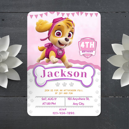 DIY Paw Patrol Birthday Invitation Template - CreativeRino