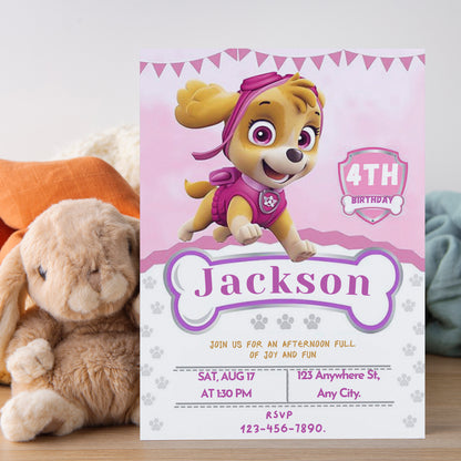 DIY Paw Patrol Birthday Invitation Template - CreativeRino