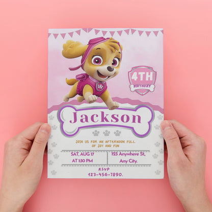 DIY Paw Patrol Birthday Invitation Template - CreativeRino