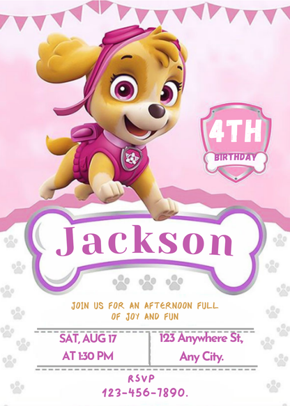 DIY Paw Patrol Birthday Invitation Template - CreativeRino