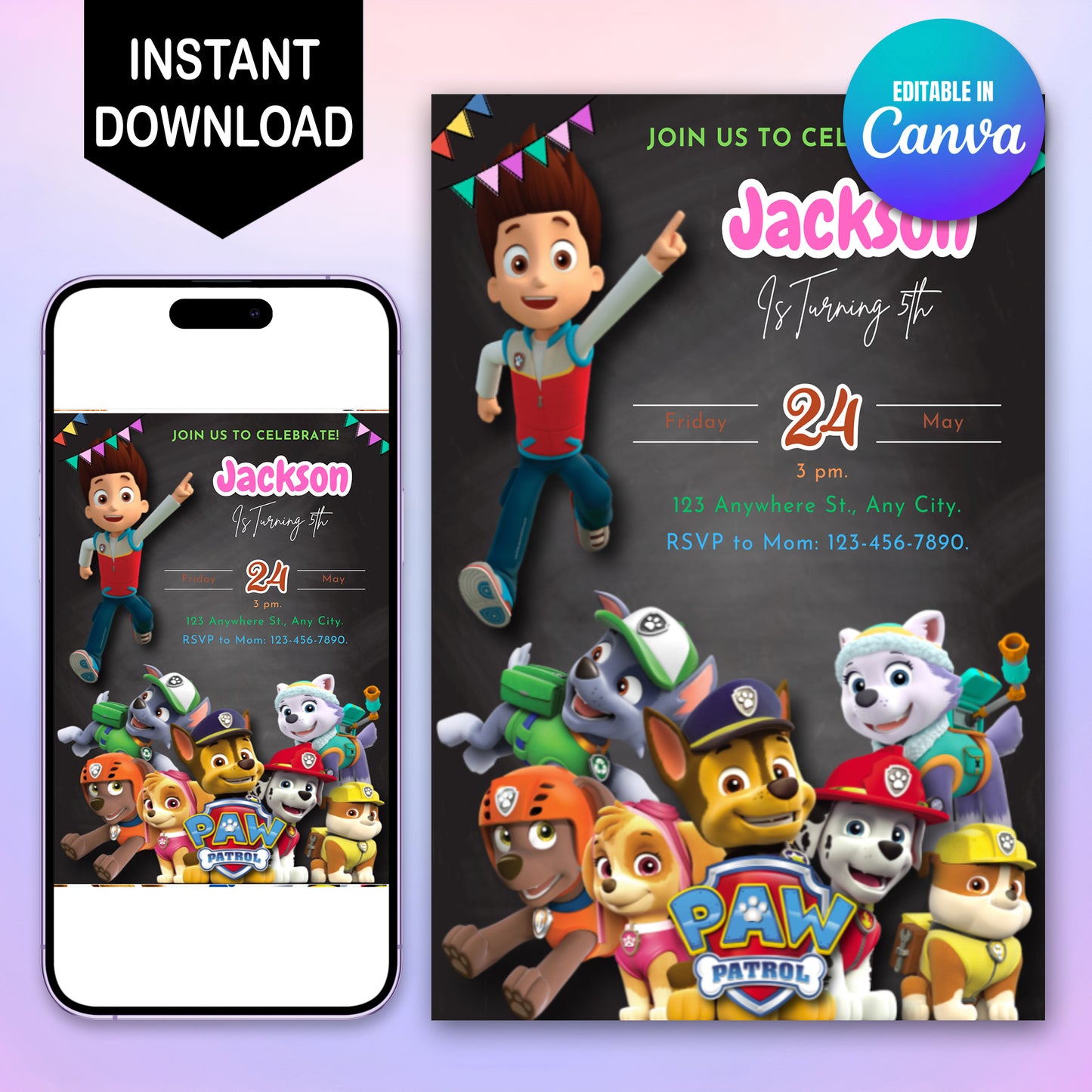 Paw Patrol Birthday Invite - CreativeRino