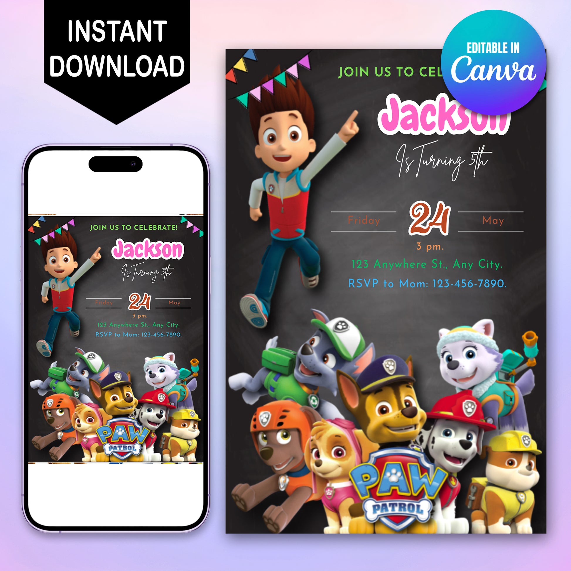 Paw Patrol Birthday Invite - CreativeRino