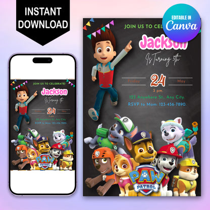 Paw Patrol Birthday Invite - CreativeRino