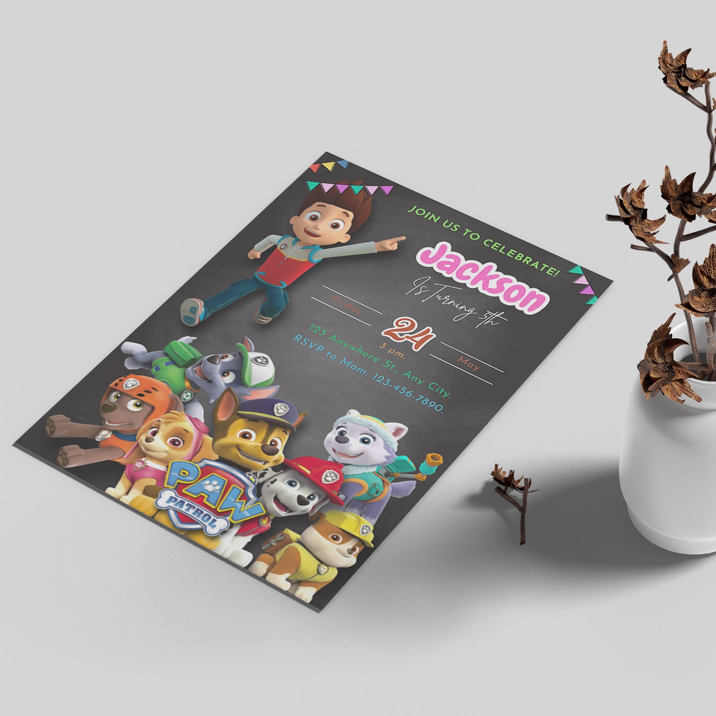 Paw Patrol Birthday Invite - CreativeRino