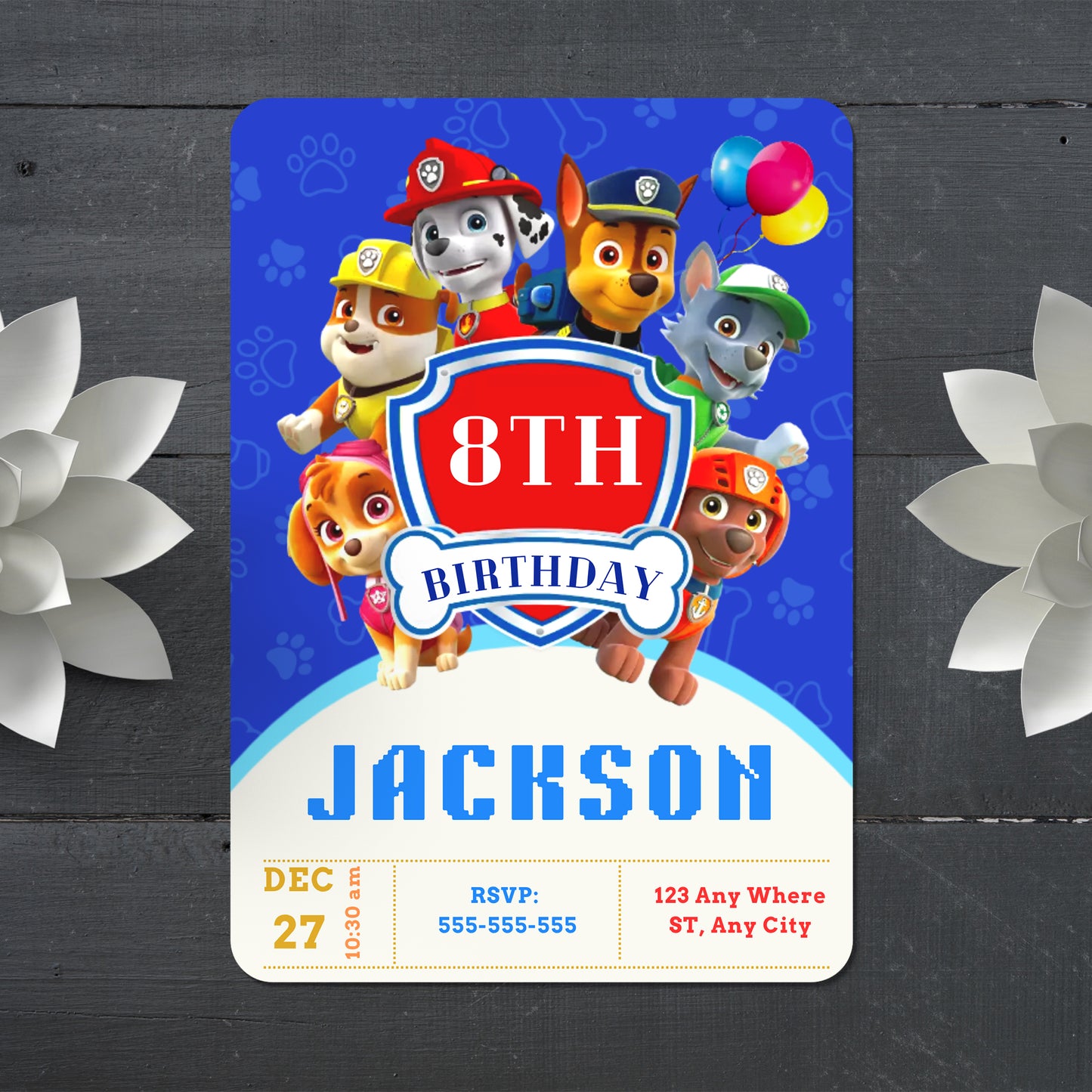 Cute Paw Patrol Invitation Template for Parties - CreativeRino