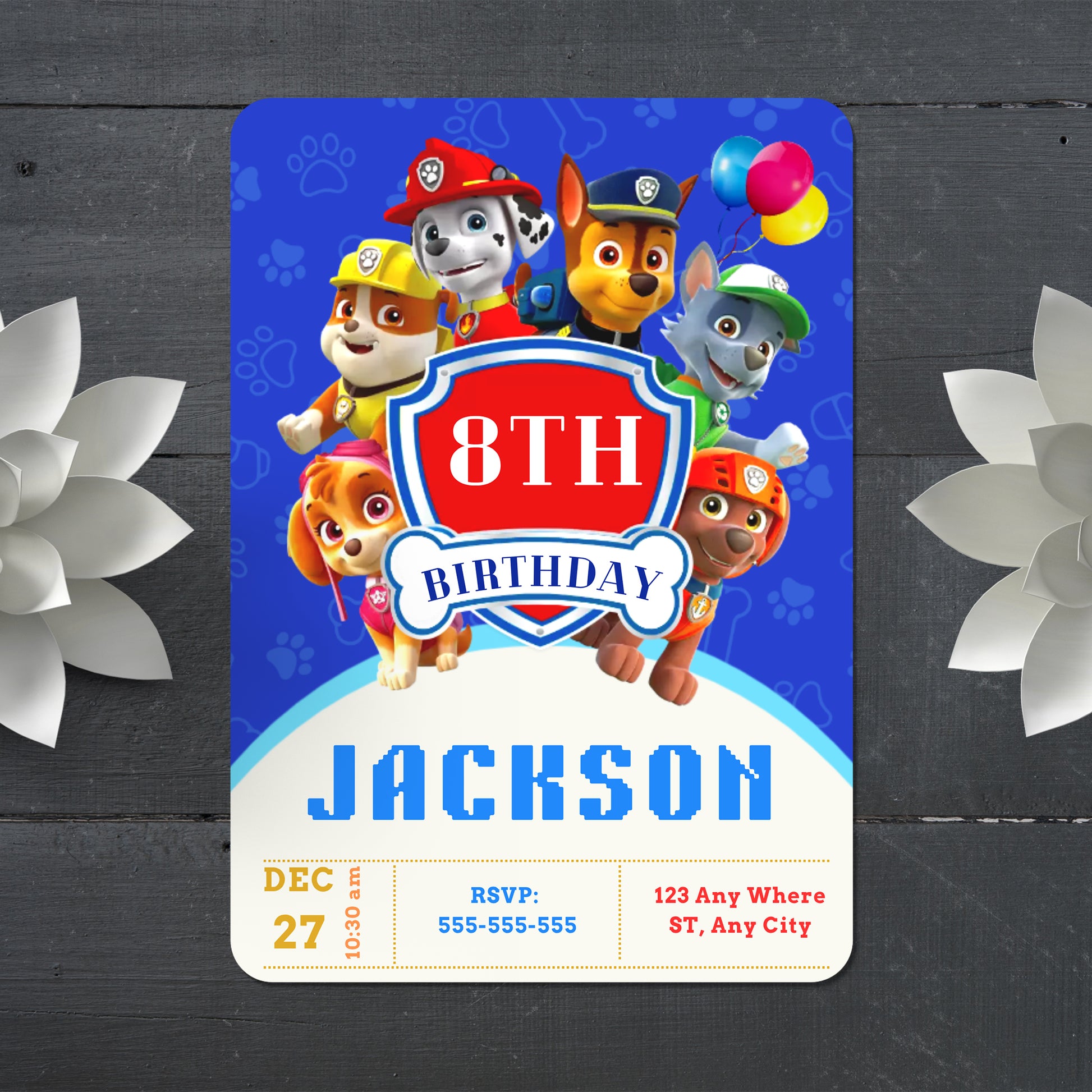 Cute Paw Patrol Invitation Template for Parties - CreativeRino