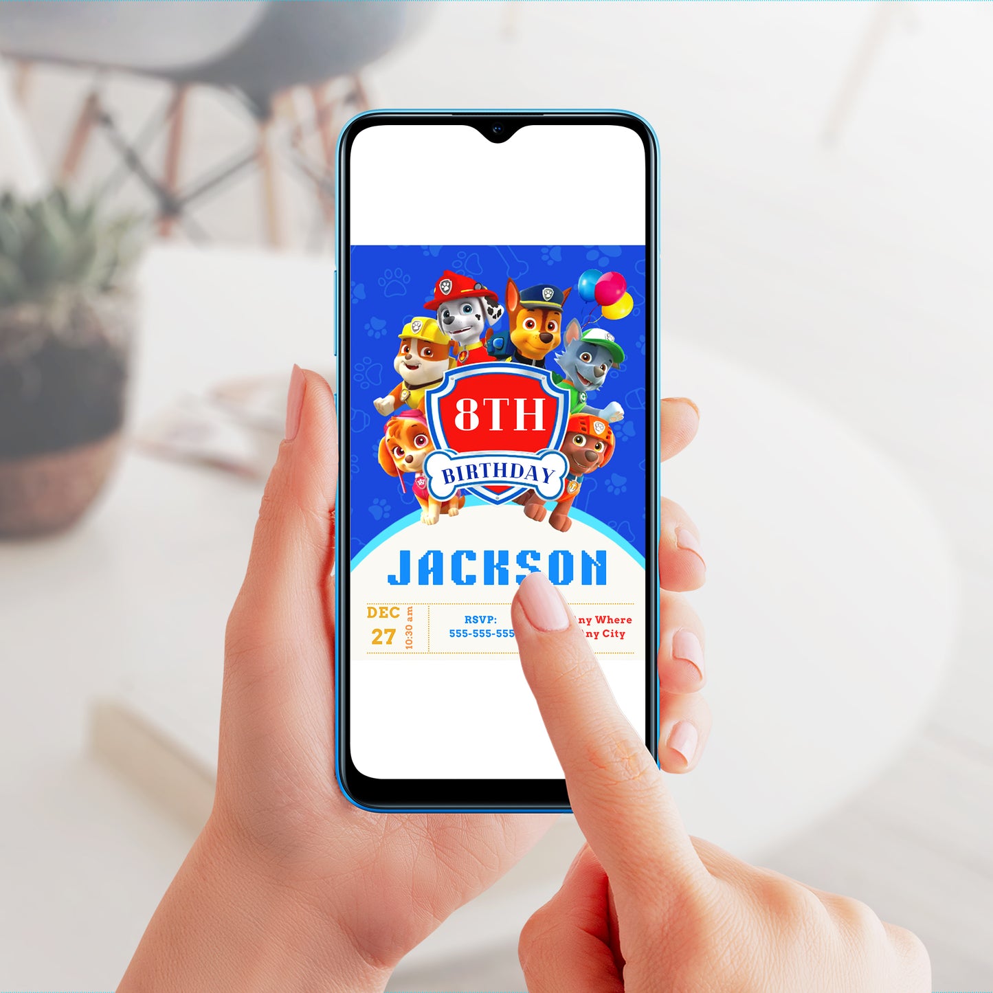 Cute Paw Patrol Invitation Template for Parties - CreativeRino