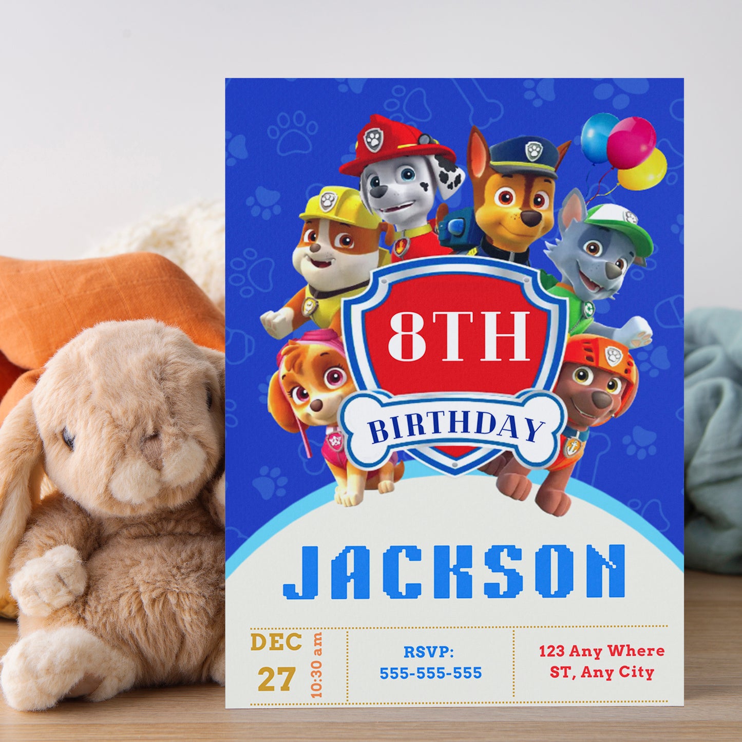 Cute Paw Patrol Invitation Template for Parties - CreativeRino