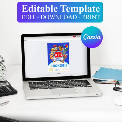 Cute Paw Patrol Invitation Template for Parties - CreativeRino