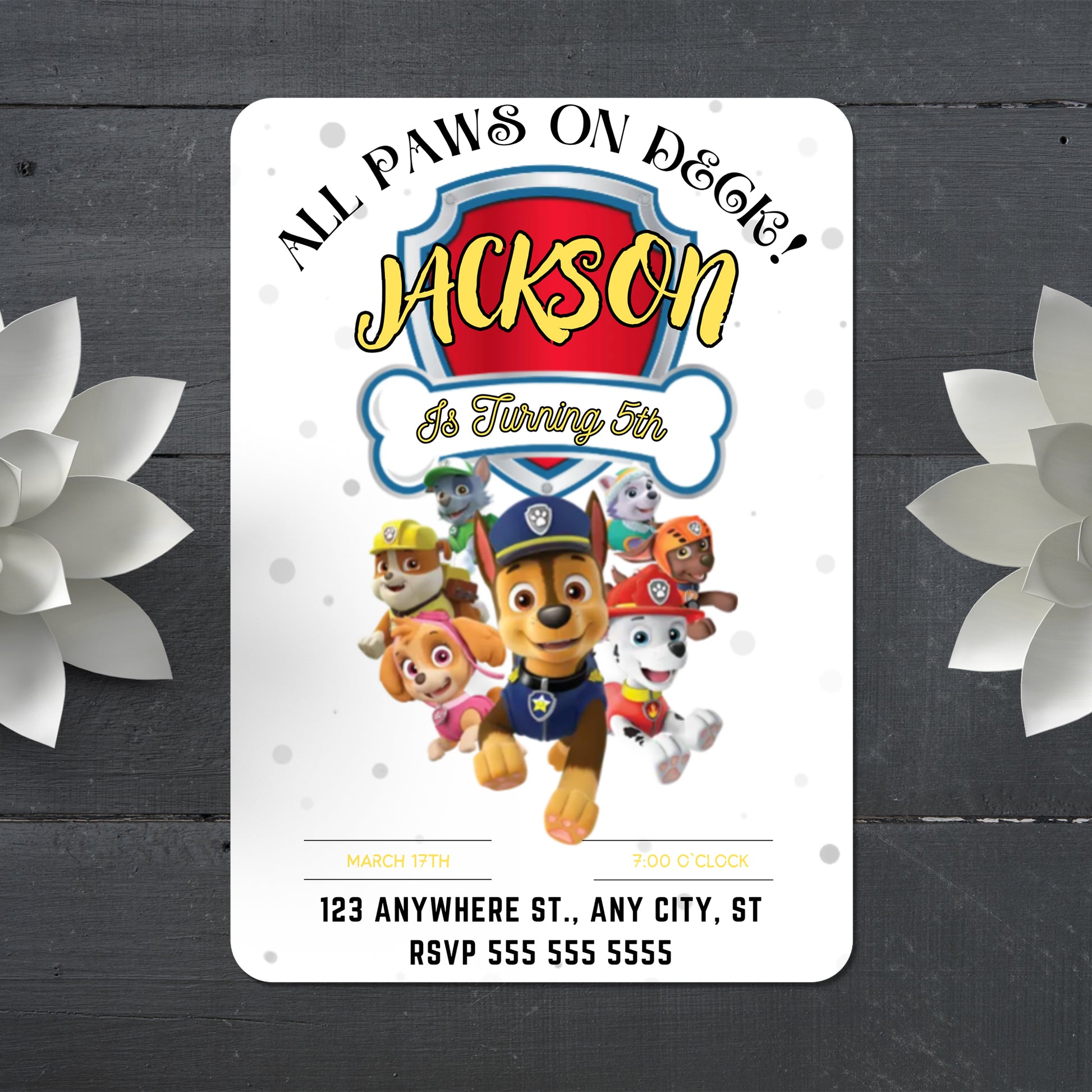 Paw Patrol Birthday Invitations - CreativeRino