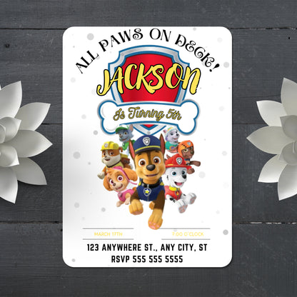 Paw Patrol Birthday Invitations - CreativeRino