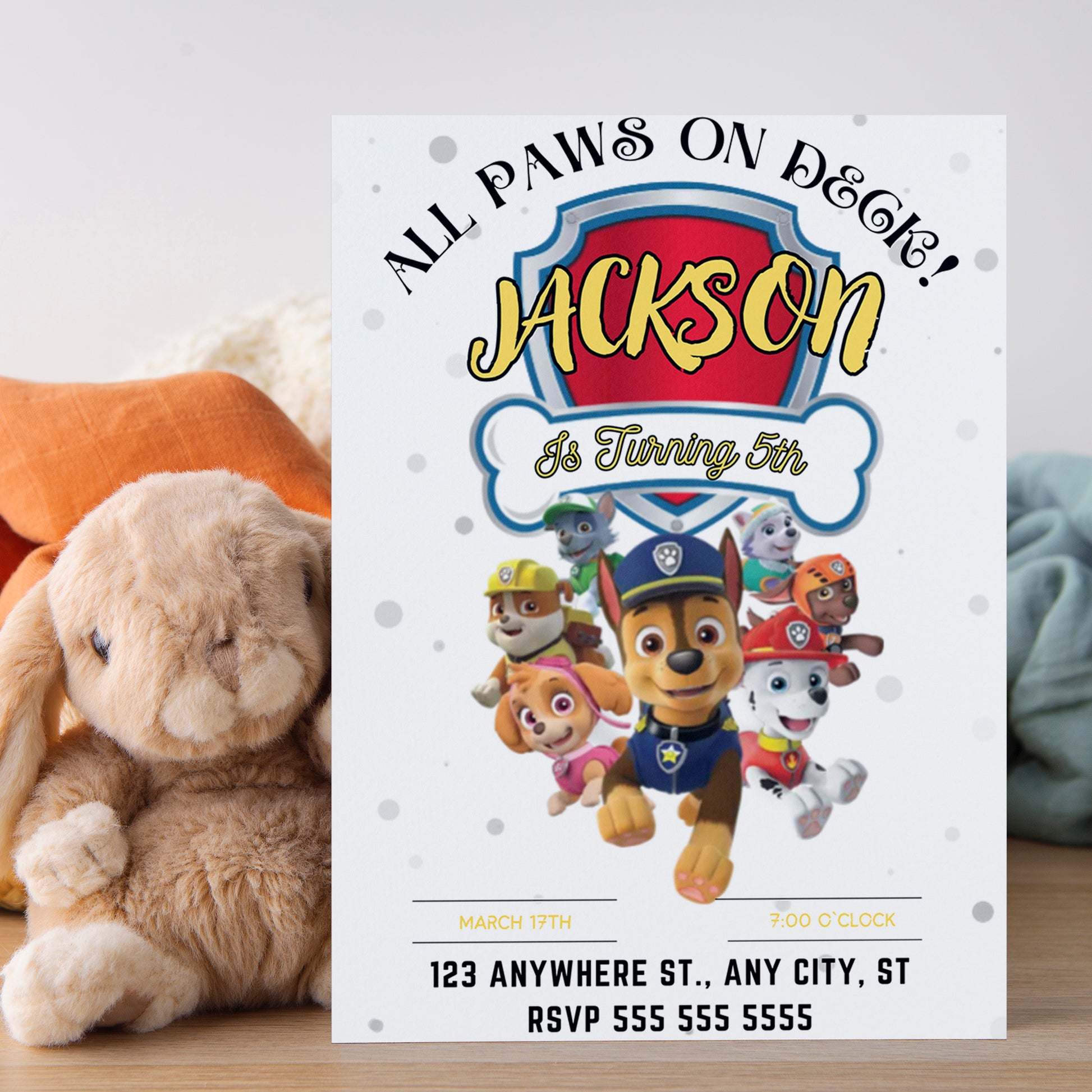 Paw Patrol Birthday Invitations - CreativeRino