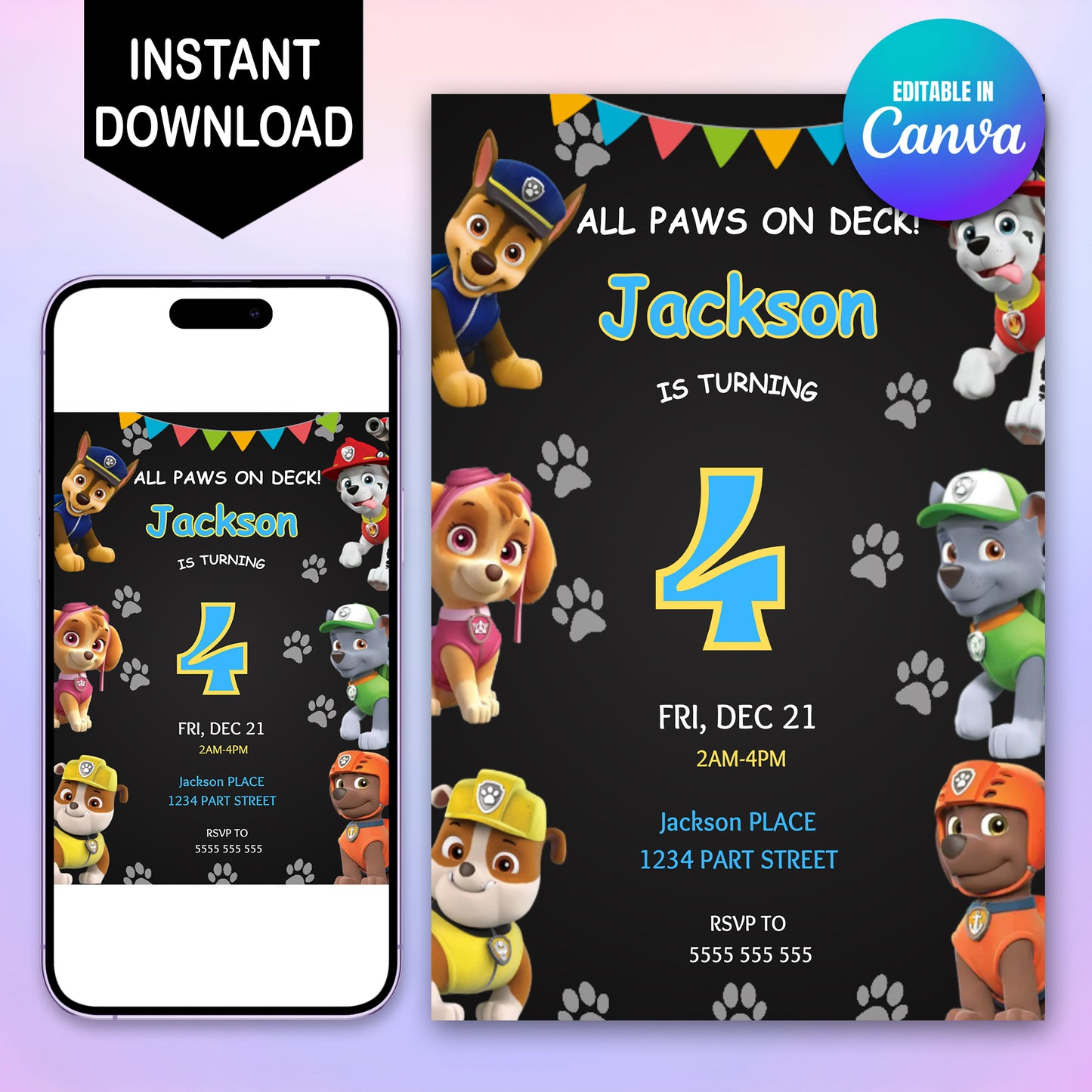 Birthday Invite Paw Patrol - CreativeRino