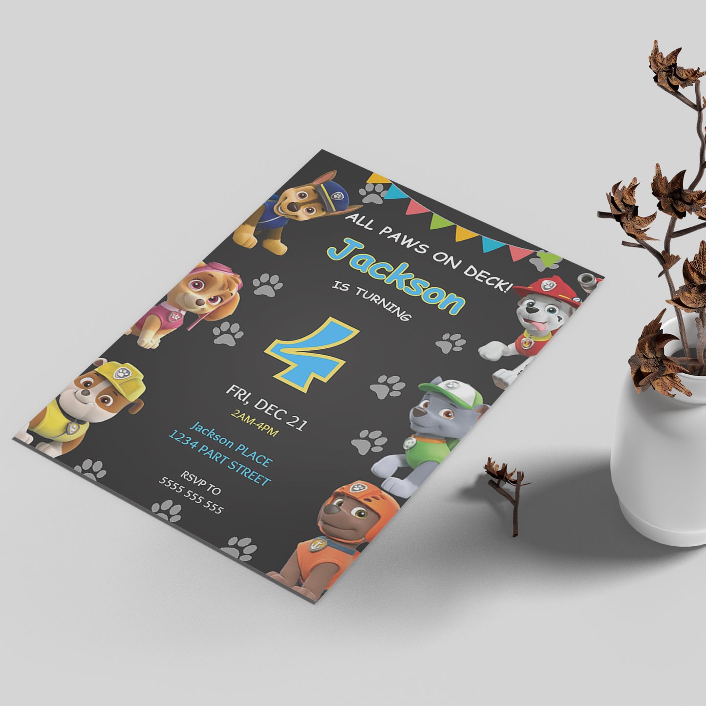 Birthday Invite Paw Patrol - CreativeRino