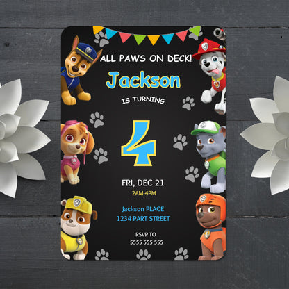 Birthday Invite Paw Patrol - CreativeRino