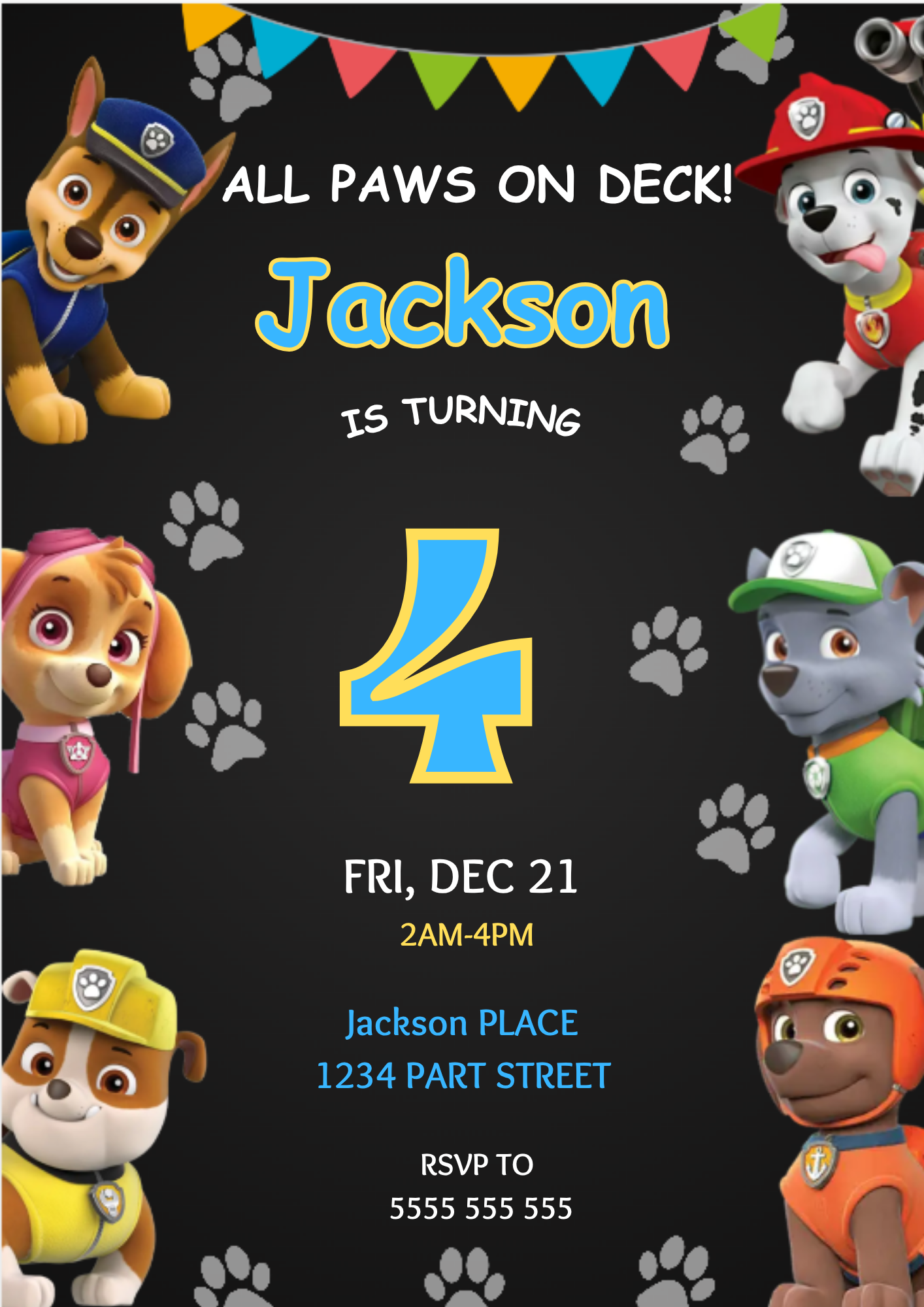 Birthday Invite Paw Patrol - CreativeRino