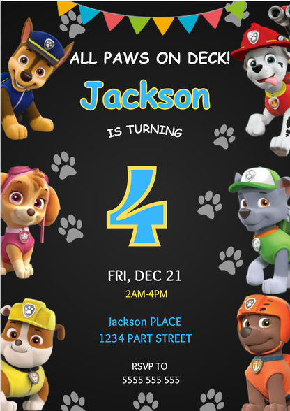 Birthday Invite Paw Patrol - CreativeRino