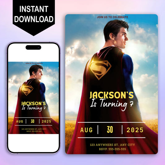 Superman Birthday Invitation Template - CreativeRino