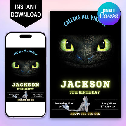 How to Train Your Dragon Birthday Invitations - CreativeRino
