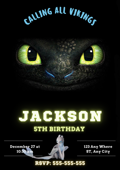 How to Train Your Dragon Birthday Invitations - CreativeRino