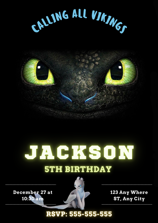 How to Train Your Dragon Birthday Invitations - CreativeRino