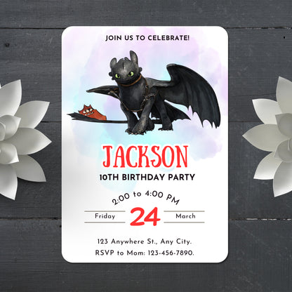 How to Train Your Dragon Invitations - CreativeRino