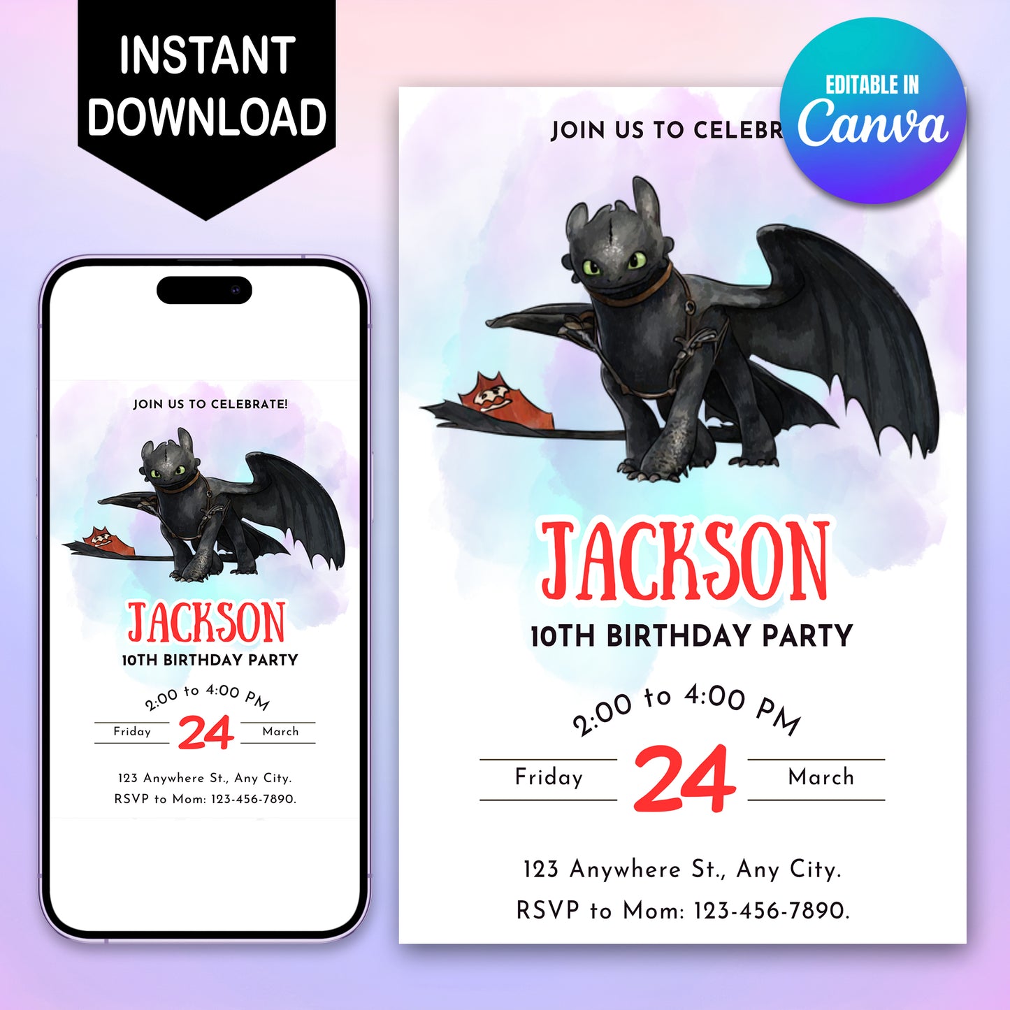 How to Train Your Dragon Invitations - CreativeRino