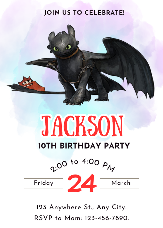How to Train Your Dragon Invitations - CreativeRino