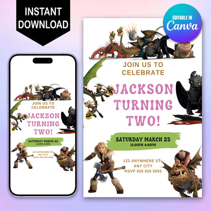 How to Train Your Dragon Birthday Invite - CreativeRino