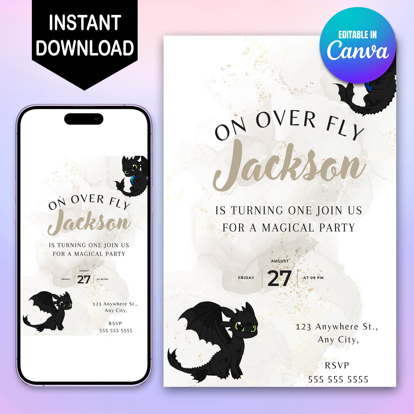 Editable How to Train Your Dragon Invite - CreativeRino
