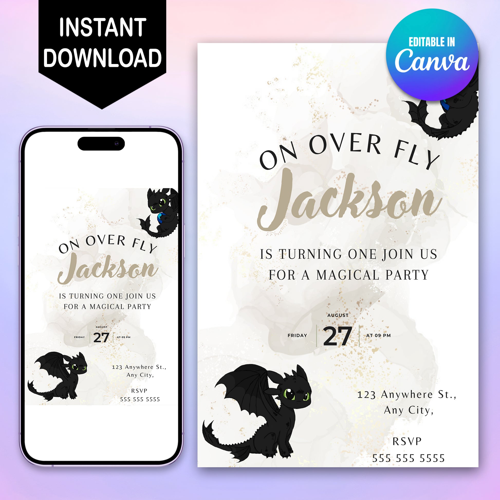 Editable How to Train Your Dragon Invite - CreativeRino