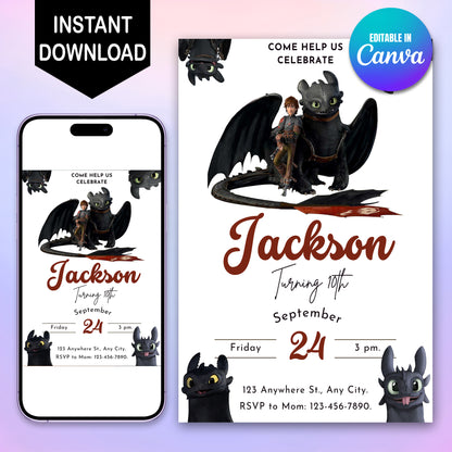 How to Train Your Dragon Birthday Template - CreativeRino