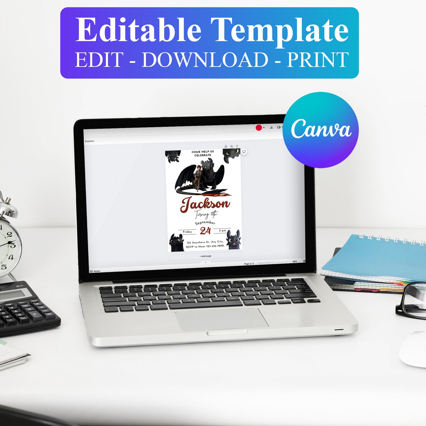 How to Train Your Dragon Birthday Template - CreativeRino