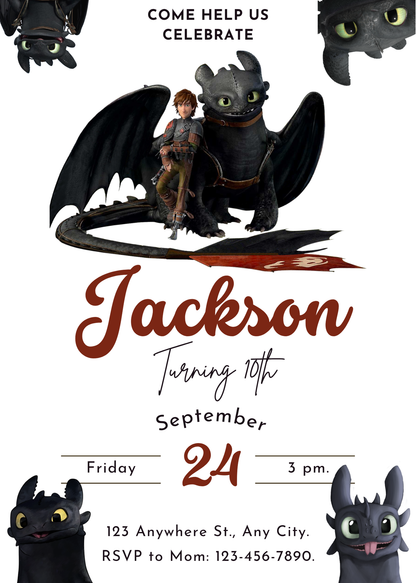 How to Train Your Dragon Birthday Template - CreativeRino