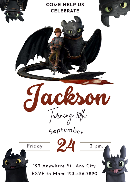 How to Train Your Dragon Birthday Template - CreativeRino