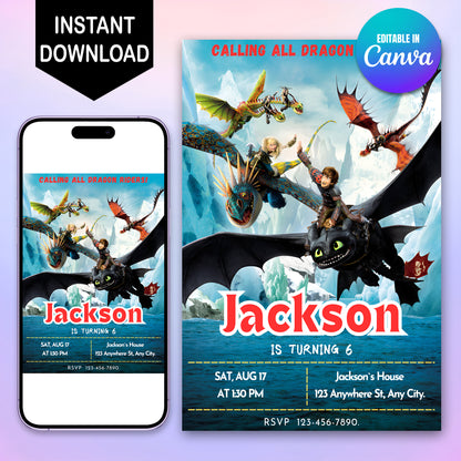 Instant How to Train Your Dragon Invite - CreativeRino