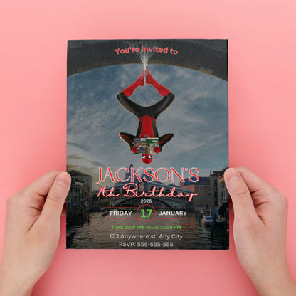 Spiderman Birthday Invitation Template - CreativeRino