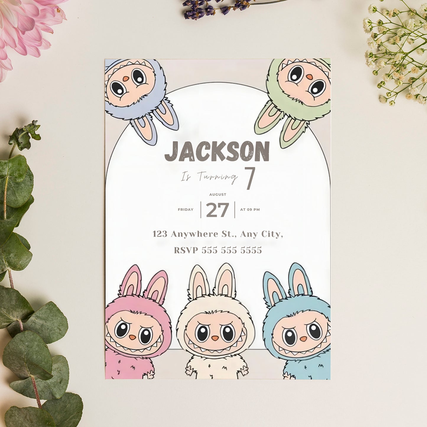 Editable Labubu Party Invite - CreativeRino