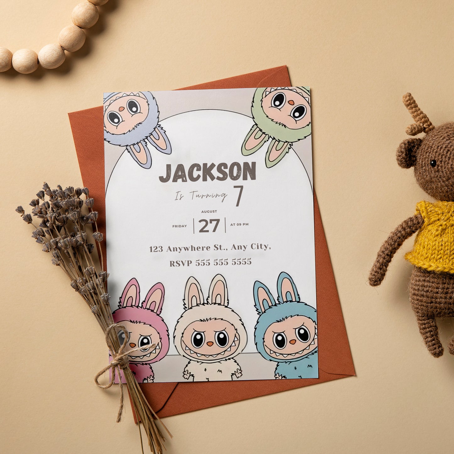 Editable Labubu Party Invite - CreativeRino