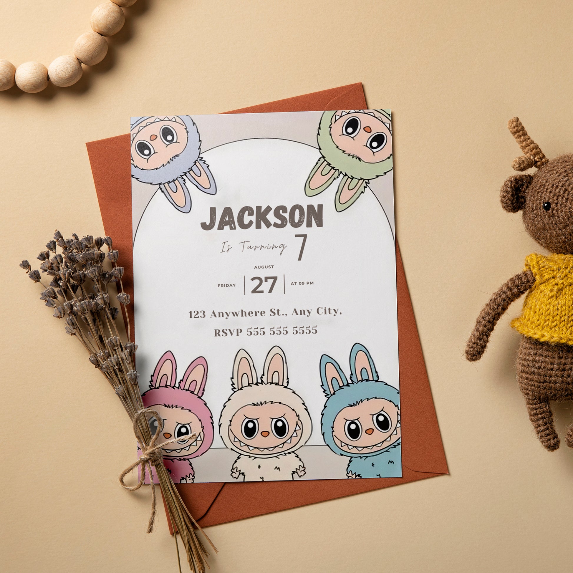 Editable Labubu Party Invite - CreativeRino