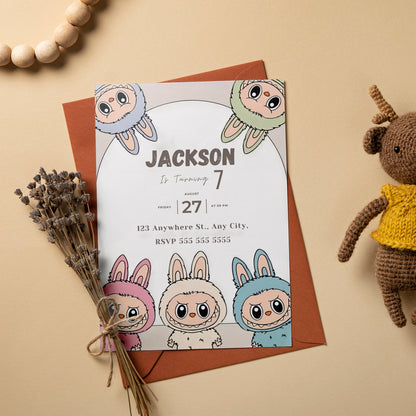 Editable Labubu Party Invite - CreativeRino