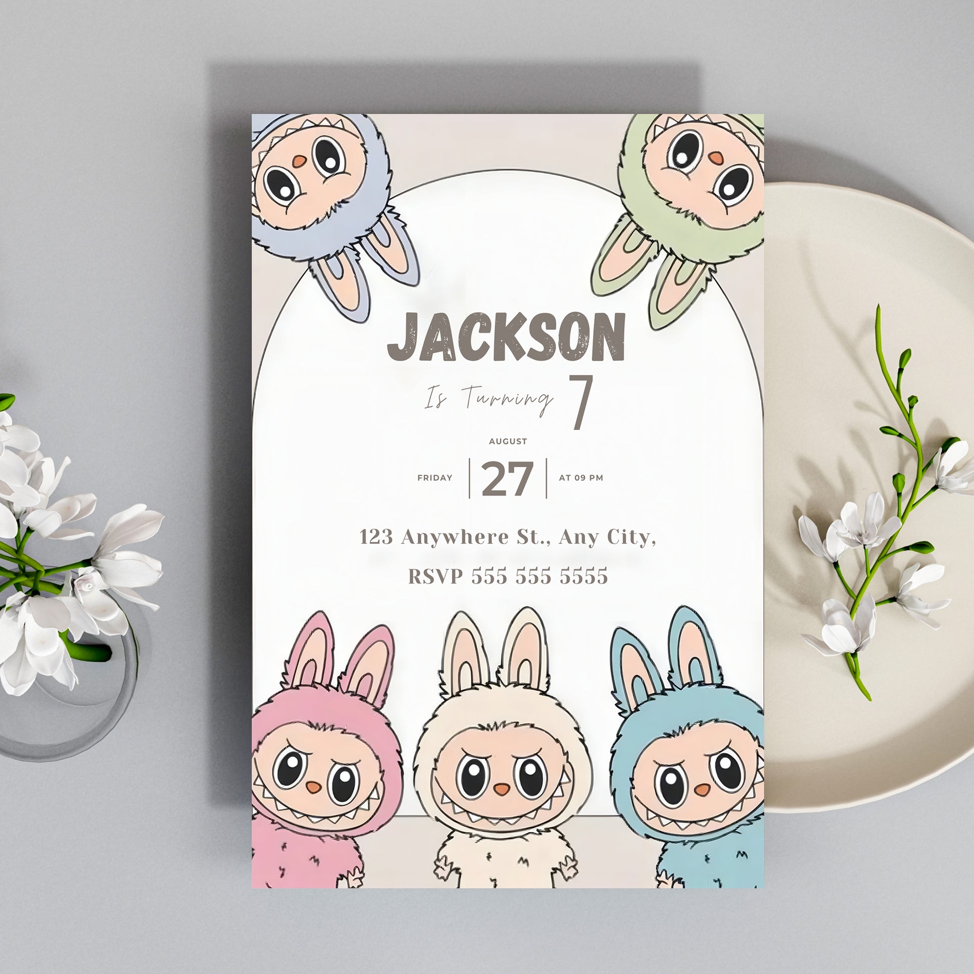 Editable Labubu Party Invite - CreativeRino