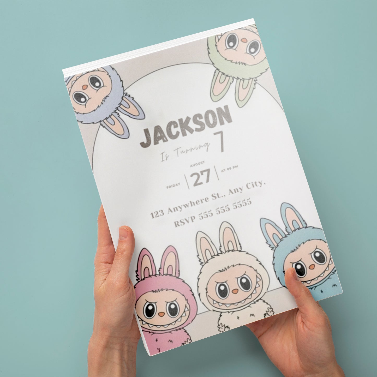 Editable Labubu Party Invite - CreativeRino