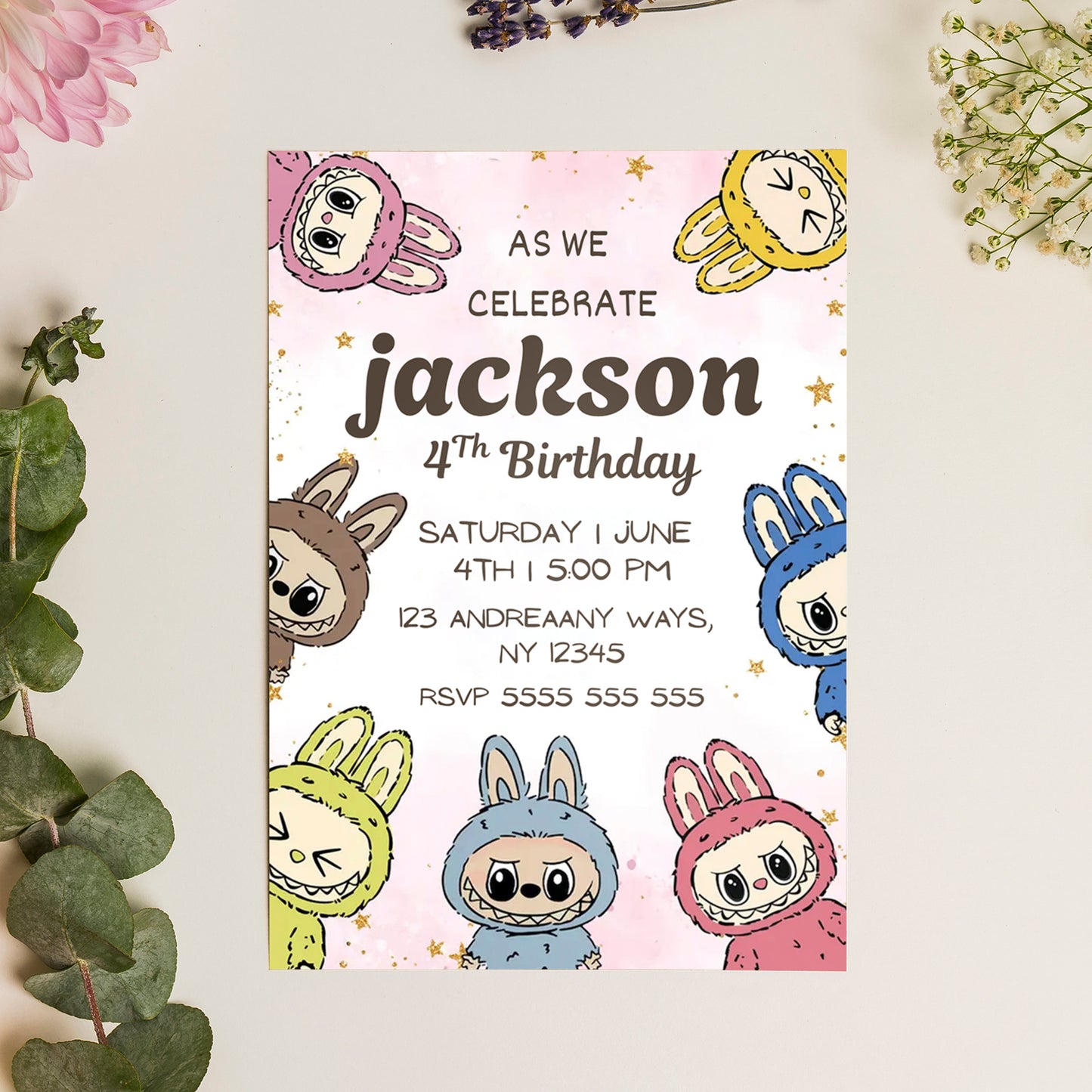 Labubu Birthday Invite for Kids - CreativeRino