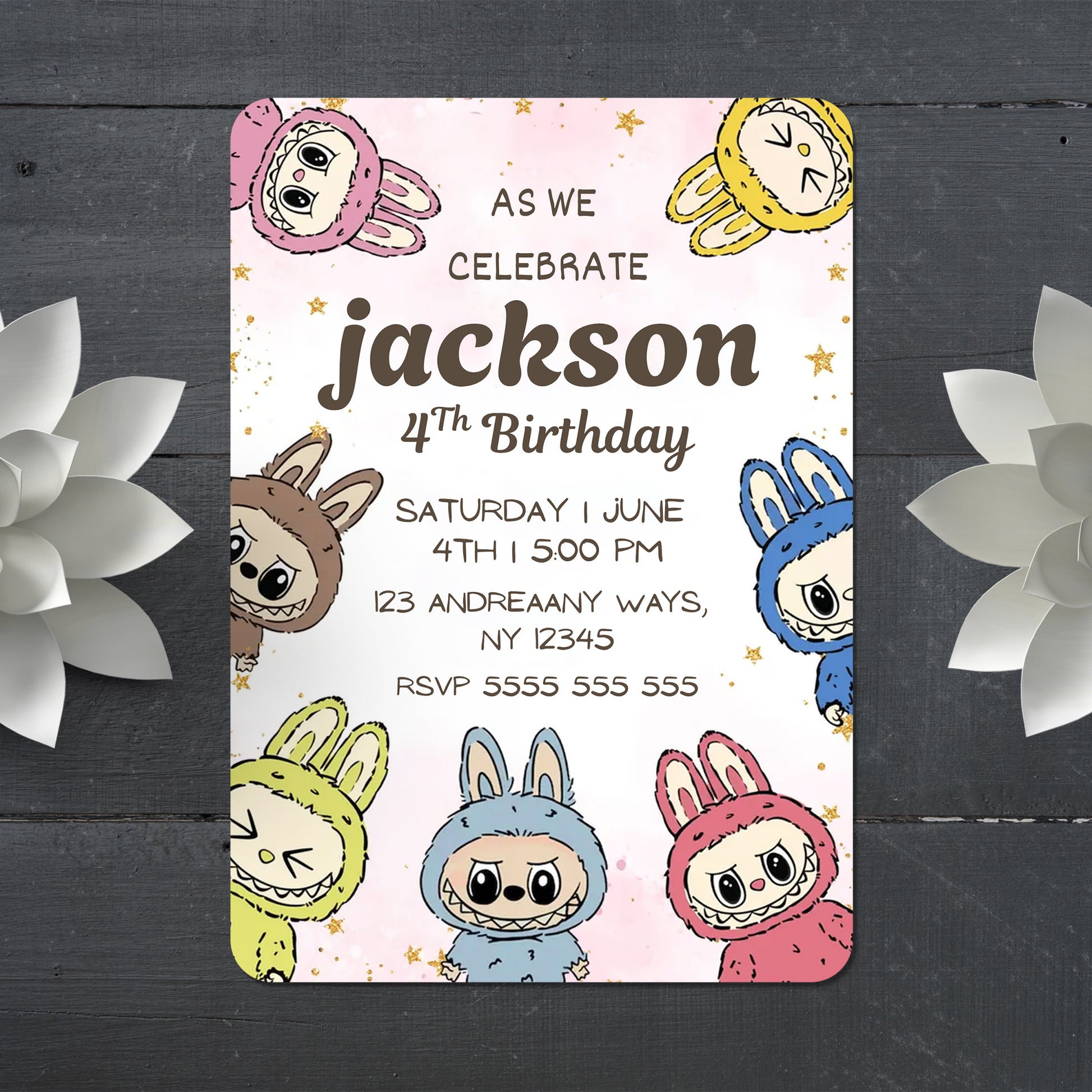 Labubu Birthday Invite for Kids - CreativeRino