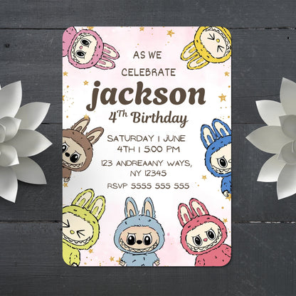 Labubu Birthday Invite for Kids - CreativeRino