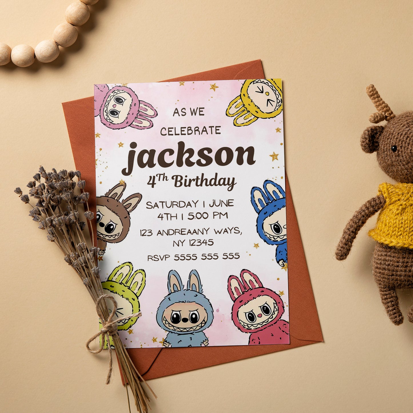 Labubu Birthday Invite for Kids - CreativeRino