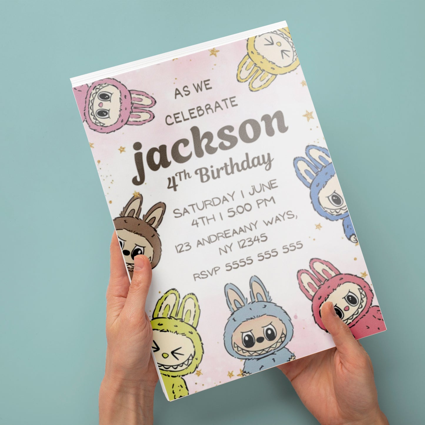 Labubu Birthday Invite for Kids - CreativeRino