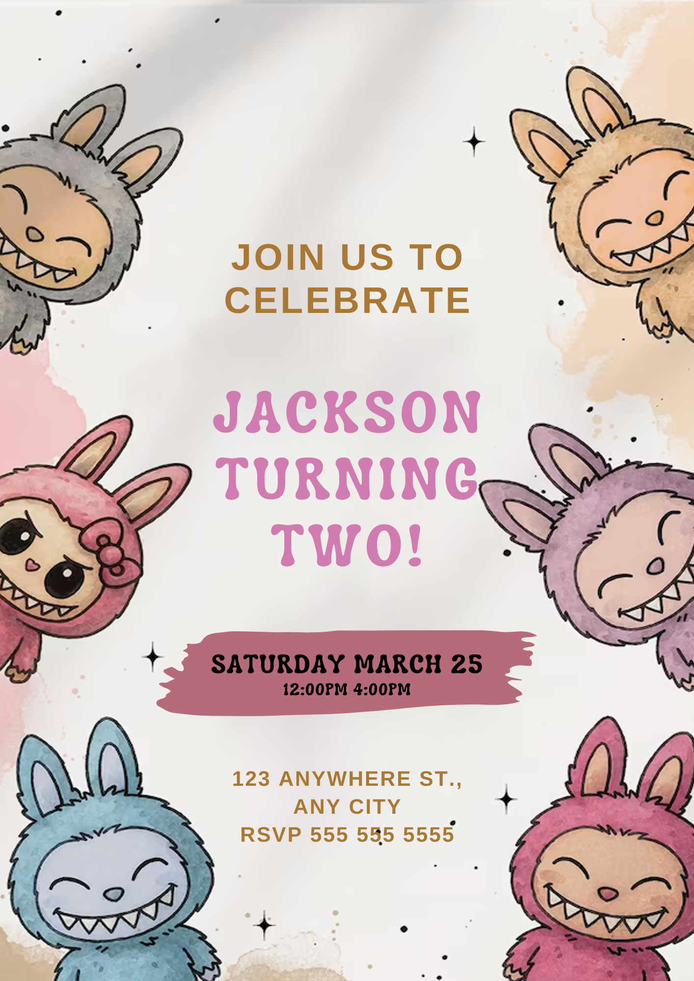 Cute Labubu Theme Invitation - CreativeRino