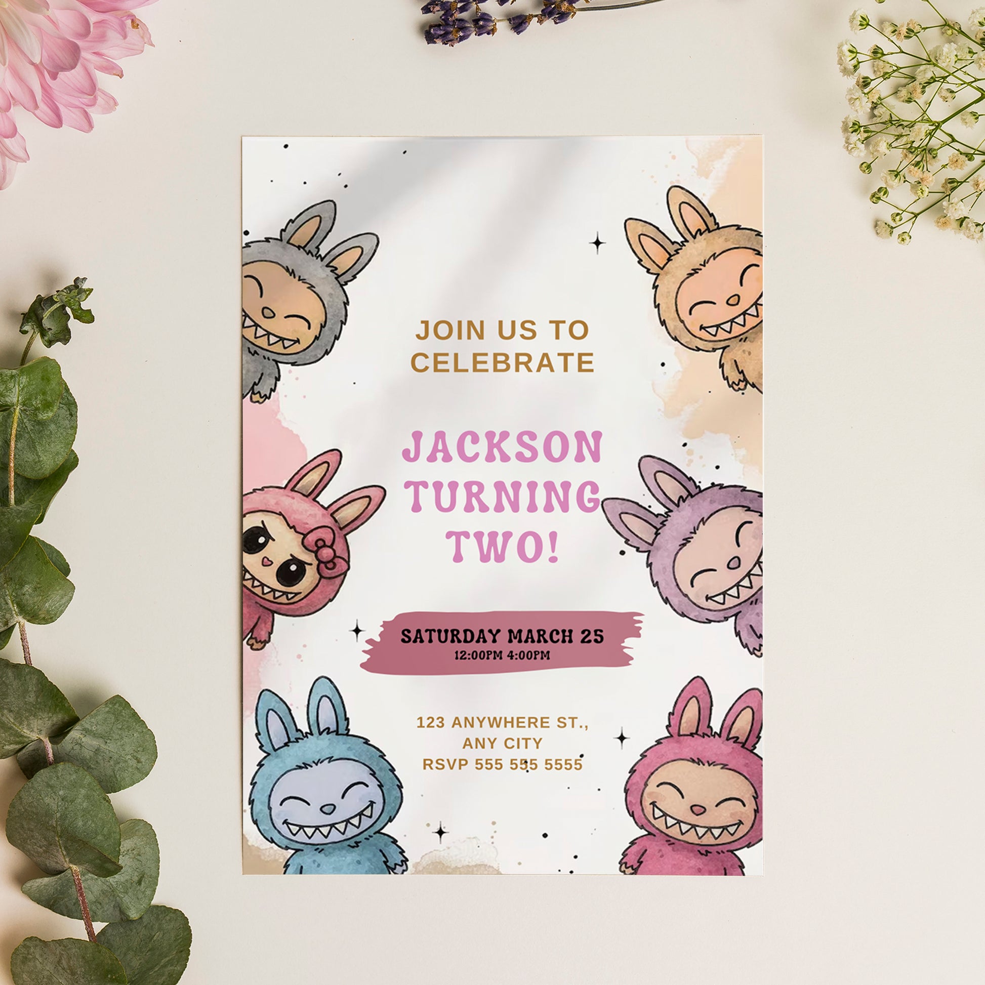 Cute Labubu Theme Invitation - CreativeRino